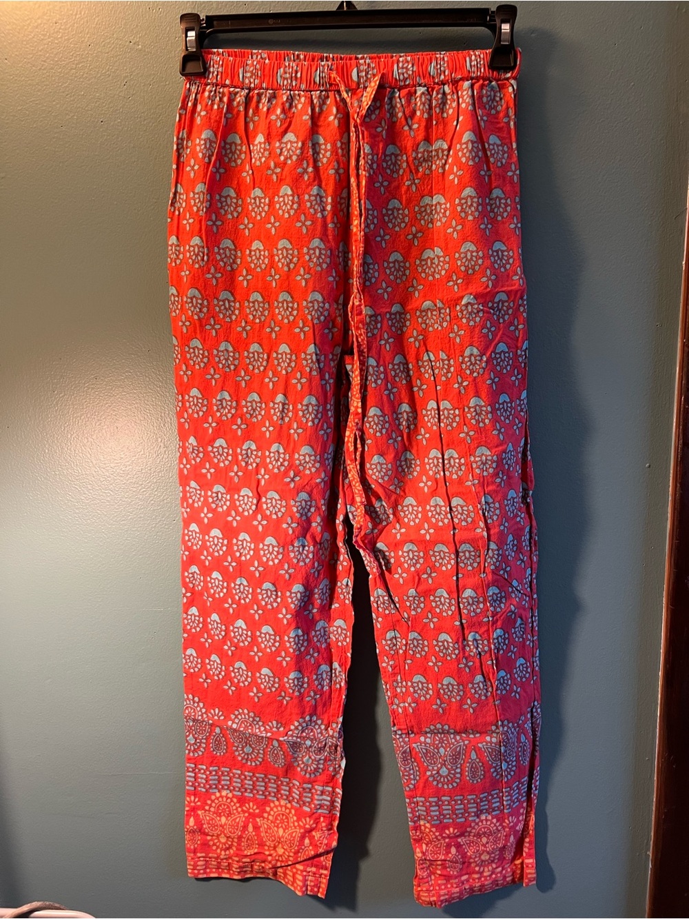 Collections Orange Teal Pajama Bottoms Pants Medium NWOT